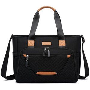 Diaper Bag Tote for Women, Large Travel Diaper Tote with 16 Inch Laptop Compartm